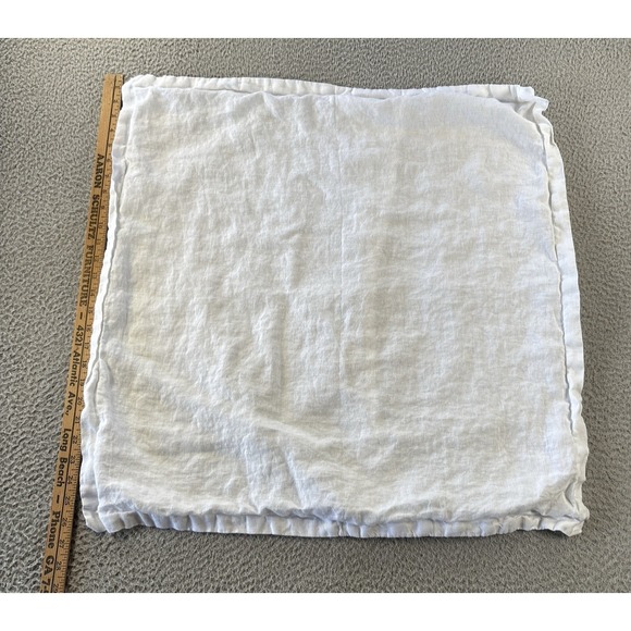 Quince Linen Euro Pillow Sham (1) White - Picture 3 of 7